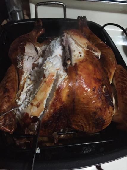 buttered turkey with bacon